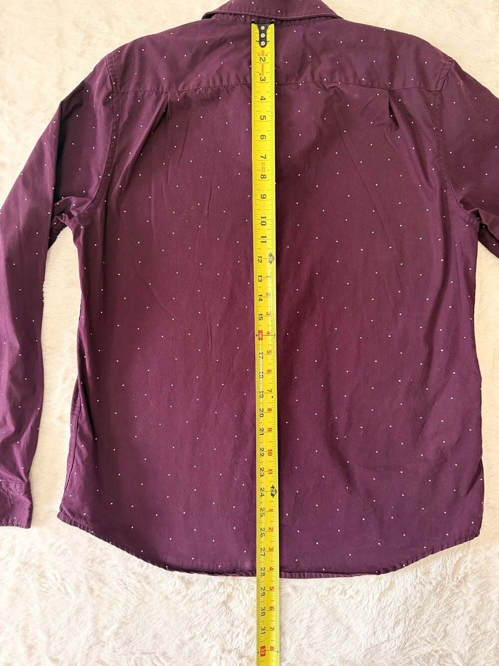 Cactus Man Ricky Singh Mens Shirt Large Maroon Burgundy Micro Dot Button - Picture 7 of 8